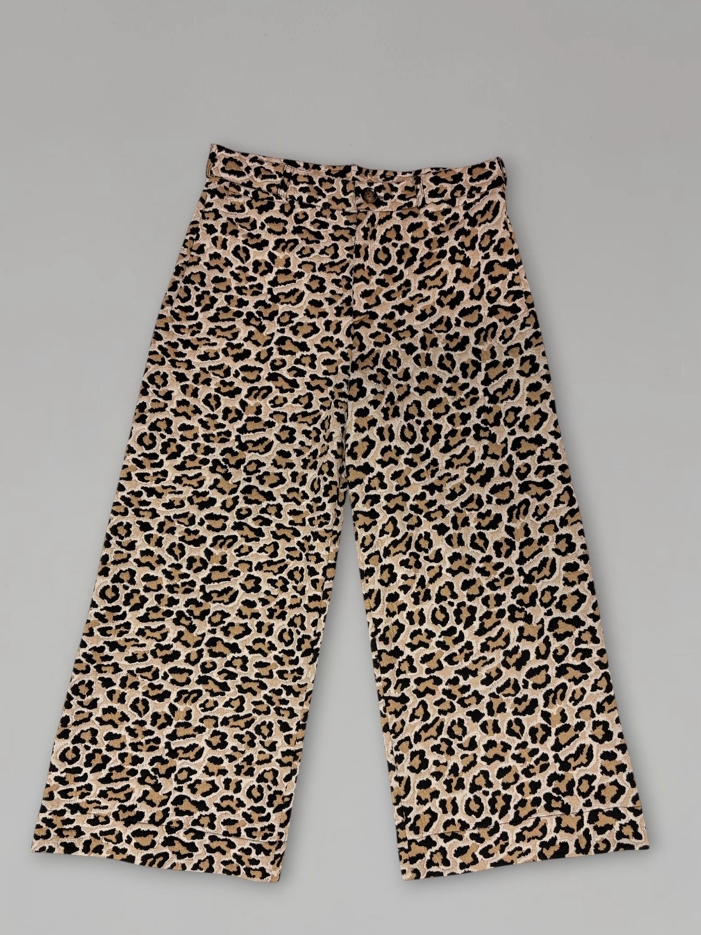 Maeve Anthropologie Ettie Wide Leg Crop Pant Leopard Print